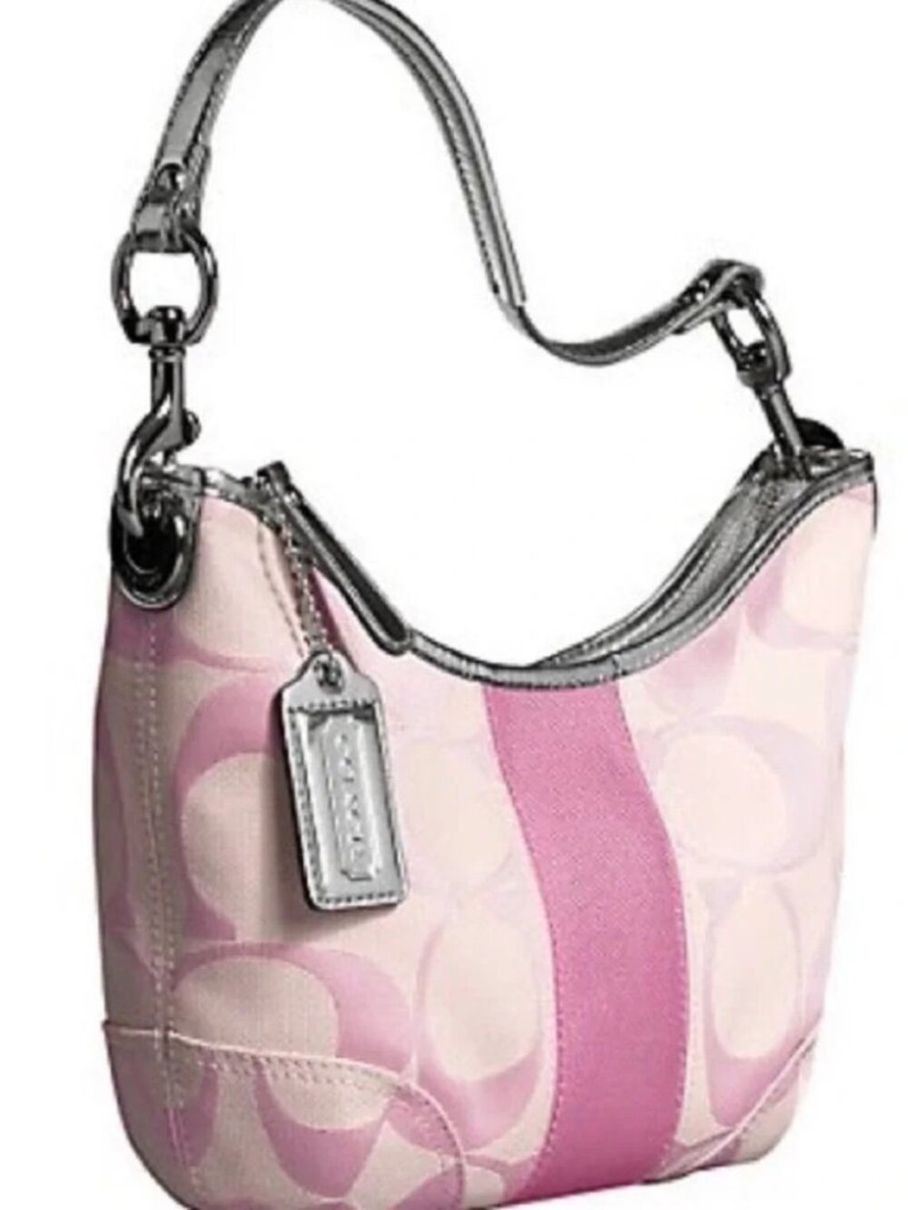 Vintage Coach Signature Jacquard Crescent Hobo Shoulder Bag Purse Y2K